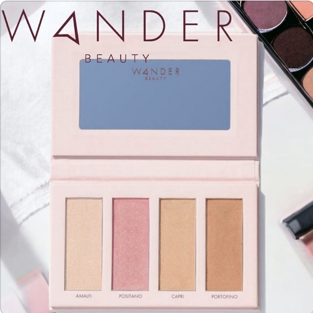 Wander Beauty Riviera Blush and Bronzer Palette-Peachy & Pink Pearl, Neutral Tan